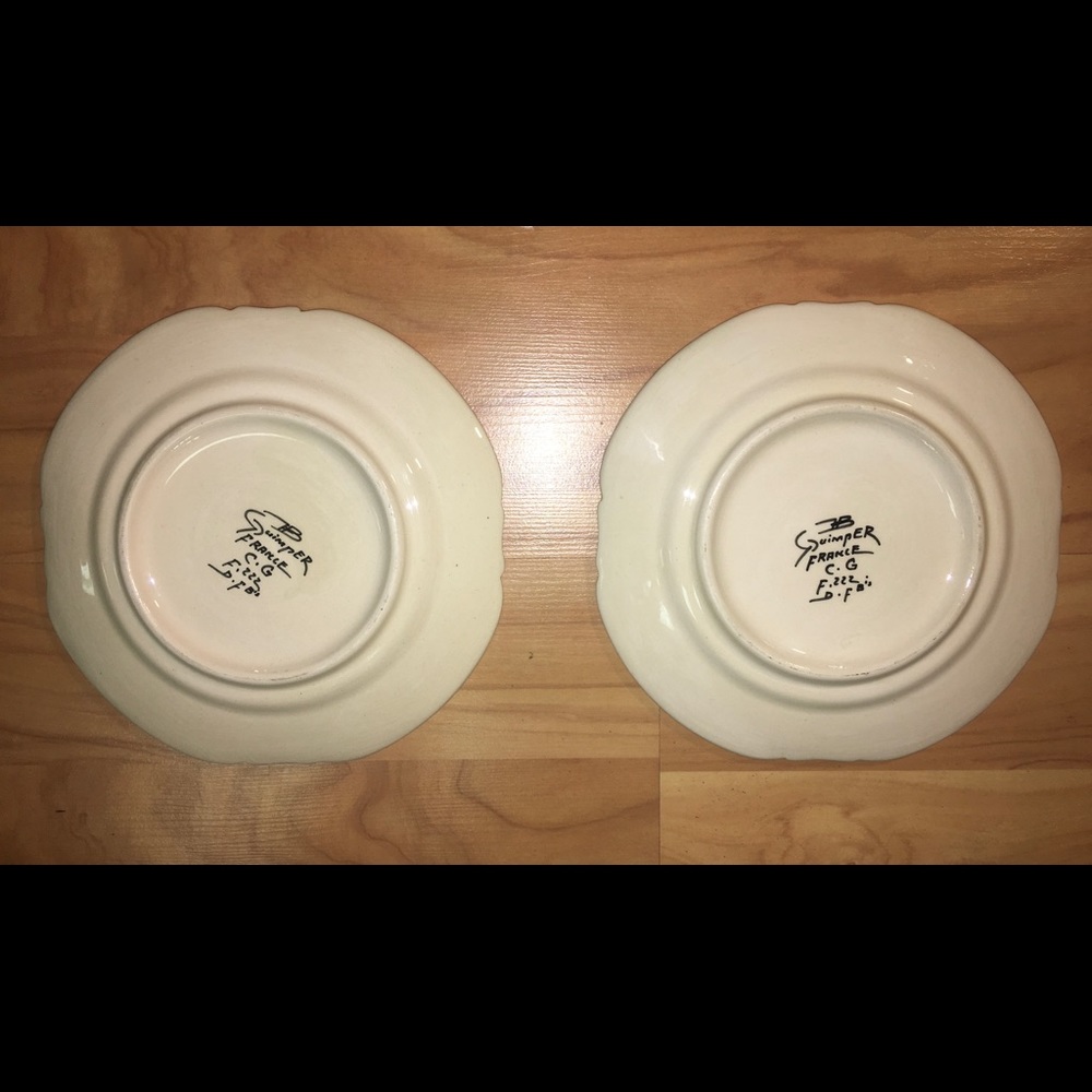 Vintage Quimper Pottery Salad Plates - Picture 8 of 12